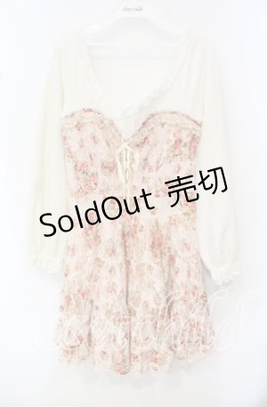 画像: LIZ LISA / 起毛レースニットワンピース  オフ×ピンク O-25-10-11-083-LO-OP-IG-OS