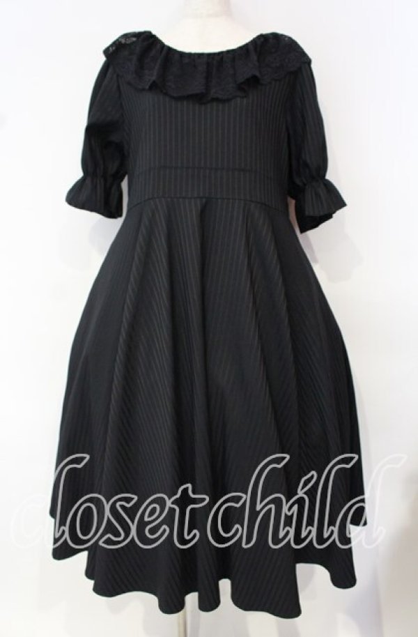 画像1: marcHenTica Laito / ブラック7ストライプワンピース  クロ O-25-10-11-008-LO-OP-IG-OS (1)