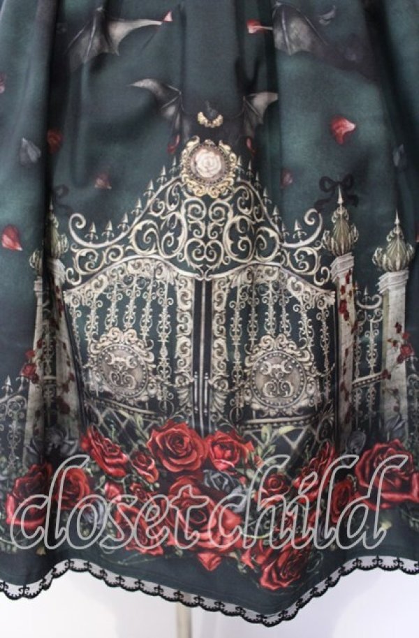 画像2: Enchantlic Enchantilly / 幻影薔薇城〜コウモリ公爵からの招待状〜スカート  緑の夜 O-25-10-11-011-LO-SK-IG-OS (2)