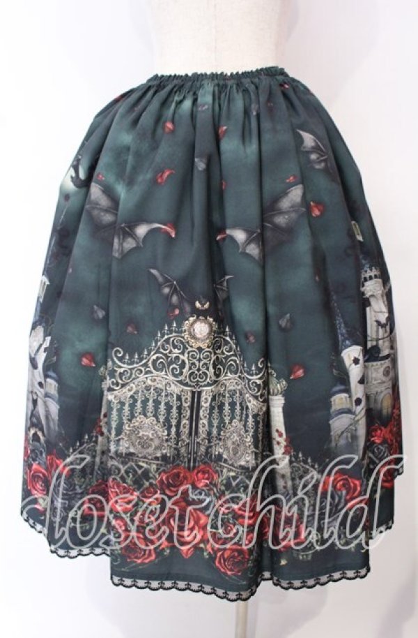 画像4: Enchantlic Enchantilly / 幻影薔薇城〜コウモリ公爵からの招待状〜スカート  緑の夜 O-25-10-11-011-LO-SK-IG-OS (4)