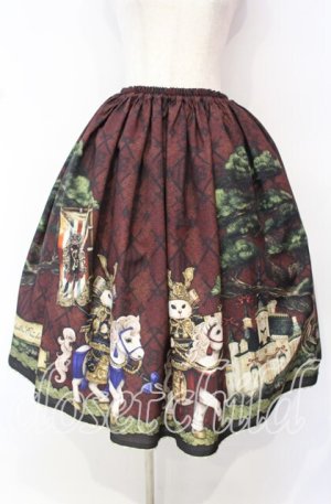 画像: Enchantlic Enchantilly / 193 いざ出陣！お茶会へ！ 絢爛たる鎧を身に纏った双子の子猫物語  スカート  ワイン O-25-10-11-012-LO-SK-IG-OS