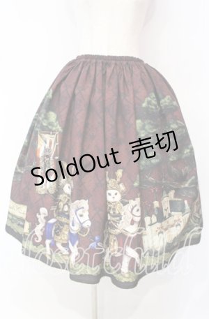 画像: Enchantlic Enchantilly / 193 いざ出陣！お茶会へ！ 絢爛たる鎧を身に纏った双子の子猫物語  スカート  ワイン O-25-10-11-012-LO-SK-IG-OS