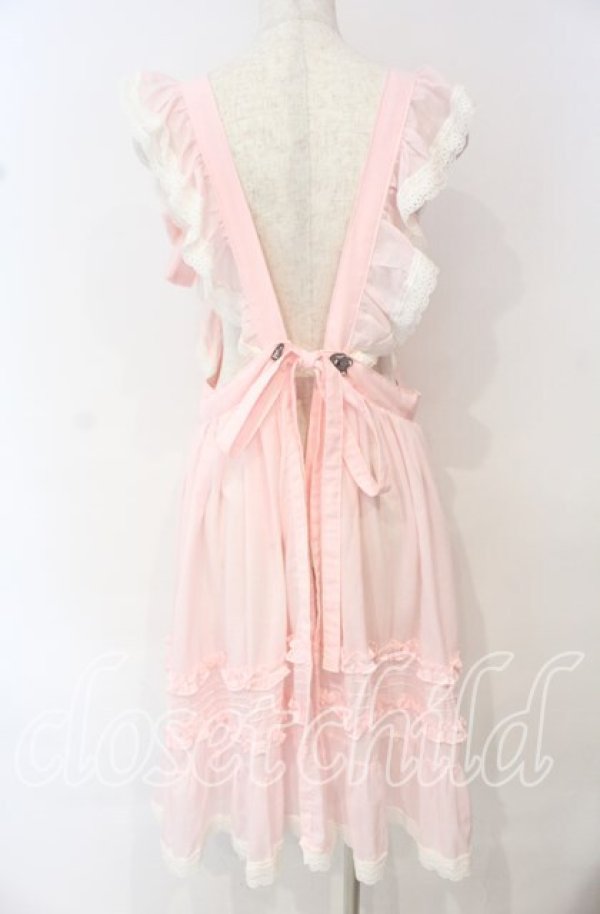 画像5: MOMOKO HOUSE / フリルタックエプロン＆ローズクリップ  ピンク O-25-10-11-014-LO-OP-OW-OS (5)