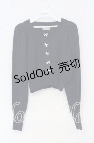 画像: Cherirulu Chocola / リボンボタンカーディガン S ネイビー O-25-10-14-004-LO-TO-OW-OS