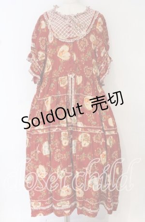 画像: PINK HOUSE / Rambling Heartsプリントパッチワークワンピース【お直しあり】  アカ O-25-10-14-040-LO-OP-IG-OS