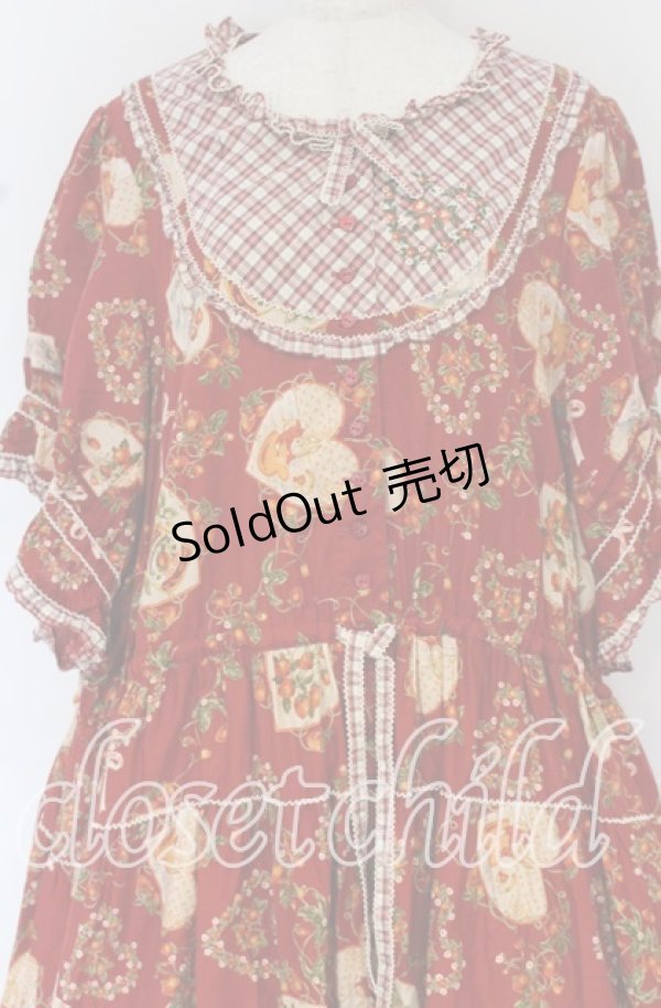 画像2: PINK HOUSE / Rambling Heartsプリントパッチワークワンピース【お直しあり】  アカ O-25-10-14-040-LO-OP-IG-OS (2)