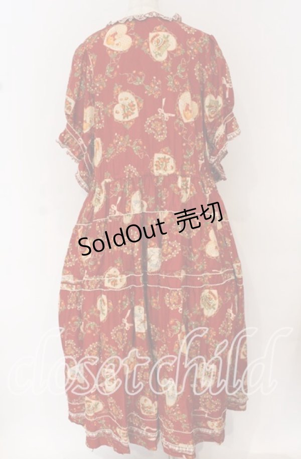 画像3: PINK HOUSE / Rambling Heartsプリントパッチワークワンピース【お直しあり】  アカ O-25-10-14-040-LO-OP-IG-OS (3)