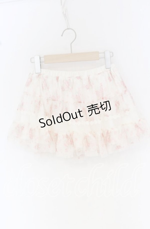 画像1: LIZ LISA / ドットチュールローズプリントミニスカート  オフ O-25-10-14-053-LO-SK-OW-OS (1)