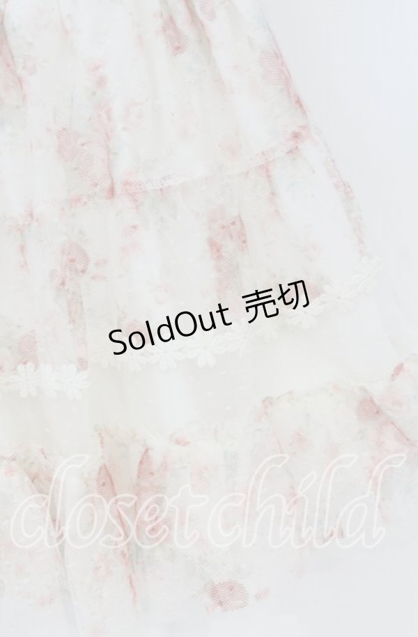 画像2: LIZ LISA / ドットチュールローズプリントミニスカート  オフ O-25-10-14-053-LO-SK-OW-OS (2)