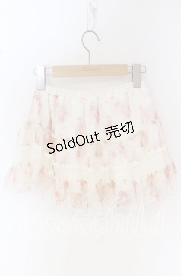 画像3: LIZ LISA / ドットチュールローズプリントミニスカート  オフ O-25-10-14-053-LO-SK-OW-OS (3)
