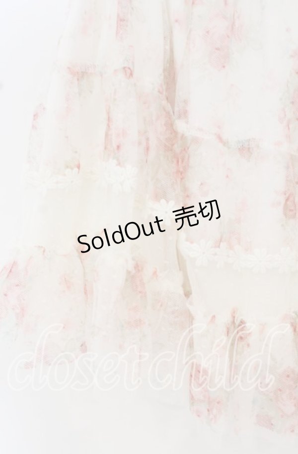 画像4: LIZ LISA / ドットチュールローズプリントミニスカート  オフ O-25-10-14-053-LO-SK-OW-OS (4)