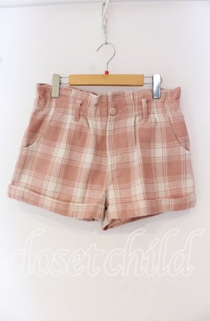 画像: Lizmelo / リボンポケットチェックショートパンツ L ピンク O-25-10-14-063-LO-TO-OW-OS