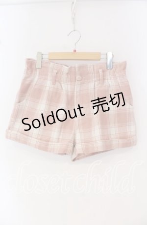 画像: Lizmelo / リボンポケットチェックショートパンツ L ピンク O-25-10-14-063-LO-TO-OW-OS
