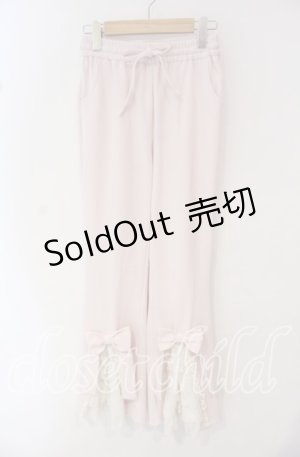 画像: Bobon21 / 裾レースクラシカルガーリーフレアパンツ  ピンク O-25-10-14-070-EL-PA-OW-ZT1016V