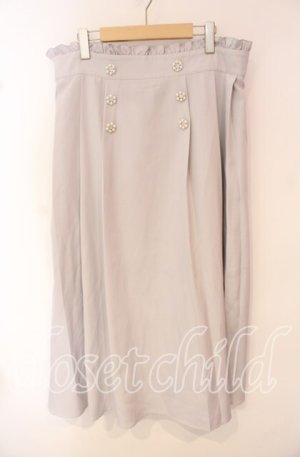画像: DearMyLoveWhip / ビッグリボンビジュープリーツスカート 5L ライトグレー O-25-10-14-077-LO-SK-IG-OS