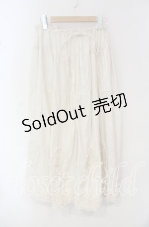 画像: PINK HOUSE / すずらん刺繍ドットチュール配色スカート【お直しあり】  シロ O-25-10-14-078-LO-SK-IG-OS