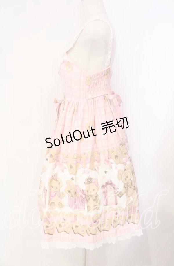 画像4: BABY,THE STARS SHINE BRIGHT / くまくみゃちゃんのスウィートチョコレート柄ベビードールジャンパースカート  ピンク O-25-10-14-092-BA-OP-OW-OS (4)