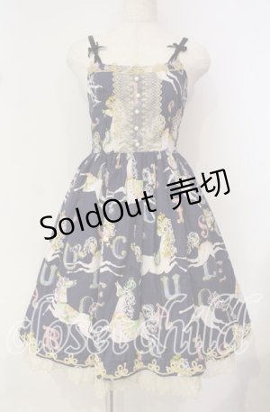 画像: Belette / サーカス柄ジャンパースカート  ネイビー O-25-10-14-096-LO-OP-IG-OS