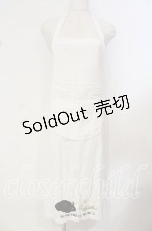 画像: WONDERFUL WORLD / うさぎさん刺繍エプロン  シロ O-25-10-14-098-LO-ZA-OW-OS