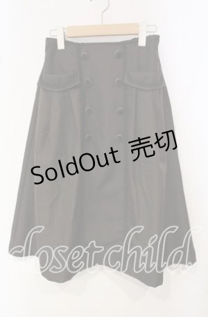 画像: axes femme POETIQUE / Ｗ釦デザインスカート M ブラウン O-25-10-14-105-AX-SK-OW-OS