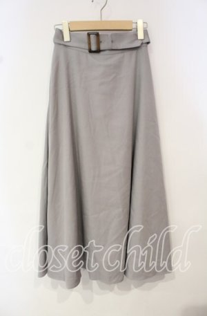 画像: an another angelus / ベルト付きバックラッフルフレアースカート F ライトグレー O-25-10-14-107-CA-SK-OW-OS