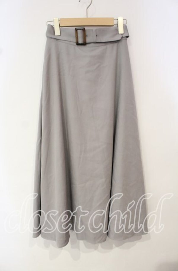 画像1: an another angelus / ベルト付きバックラッフルフレアースカート F ライトグレー O-25-10-14-107-CA-SK-OW-ZT321 (1)