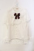 画像1: Amavel / Secret Macaronレースケープブラウス F シロ×ワイン O-25-10-14-109-CA-BL-OW-OS (1)