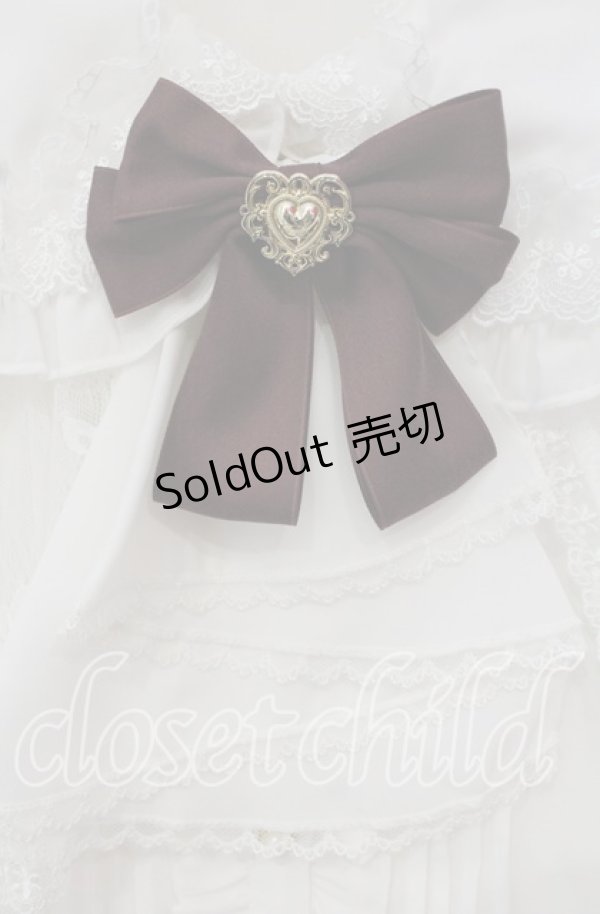 画像2: Amavel / Secret Macaronレースケープブラウス F シロ×ワイン O-25-10-14-109-CA-BL-OW-OS (2)