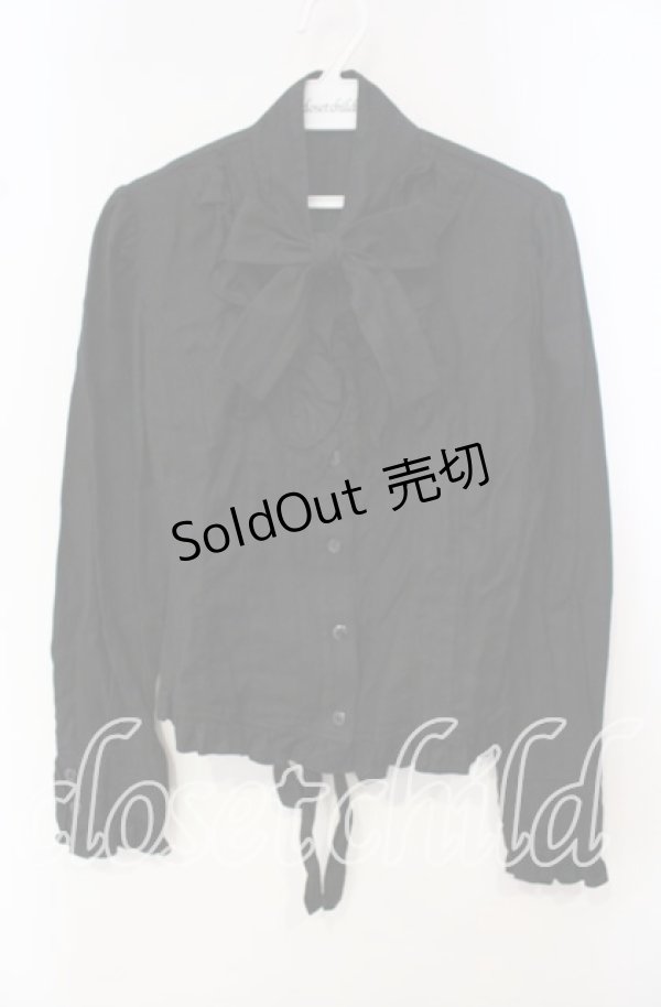 画像1: Innocent World / スタンドカラーブラウス M クロ O-25-10-14-110-IW-BL-OW-OS (1)