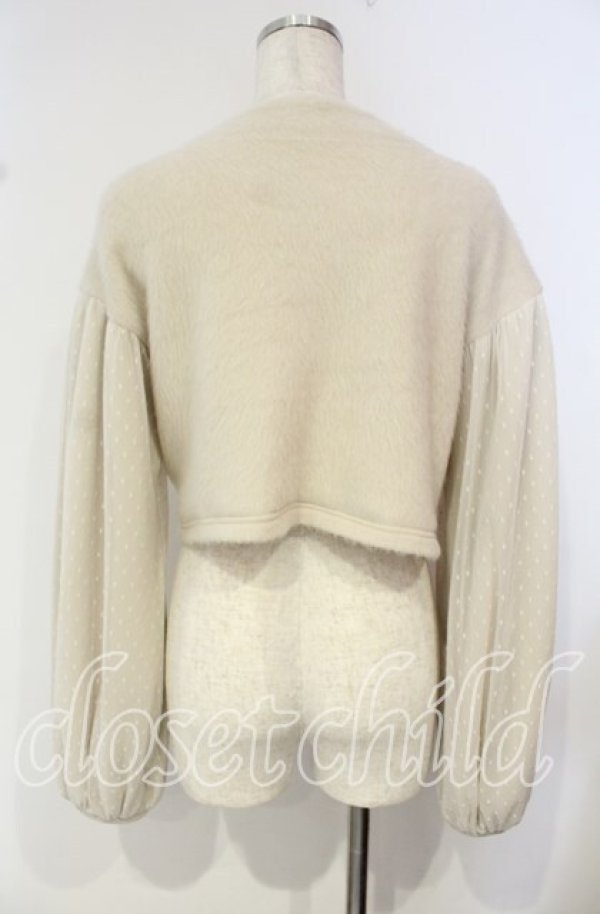 画像3: pays des fees  / ドットチュール切り替えショートジャケット  アイボリー O-25-10-14-112-PU-JA-OW-ZT235 (3)