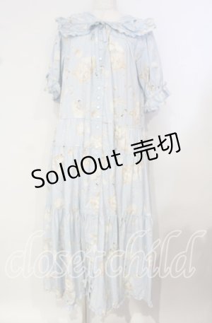 画像: PINK HOUSE / さざ波とねこプリントワンピース  ミズイロ O-25-10-14-114-LO-OP-OW-OS