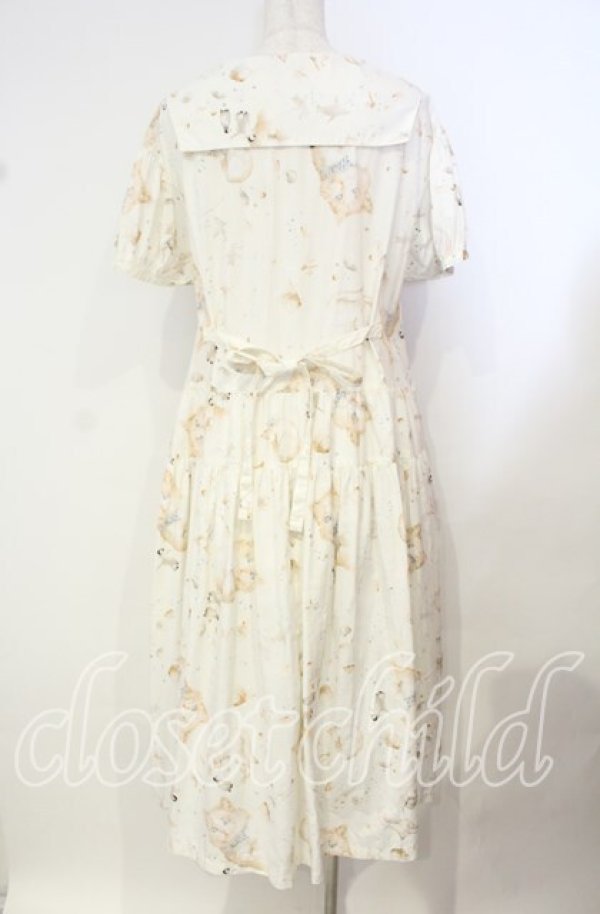 画像5: PINK HOUSE / さざ波とねこプリントミディワンピース  アイボリー O-25-10-14-115-LO-OP-OW-OS (5)