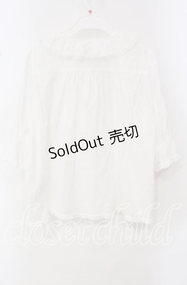 画像3: PINK HOUSE / はしごレース&サテンリボン使いローンブラウス  シロ O-25-10-14-116-LO-BL-OW-OS (3)