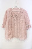 画像1: PINK HOUSE / はしごレース&サテンリボン使いローンブラウス  ピンク O-25-10-14-118-LO-BL-OW-OS (1)