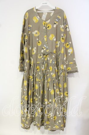 画像: KANEKO ISAO / パフューム柄ワンピース【お直しあり】  ベージュ O-25-10-14-139-EL-OP-IG-ZT192