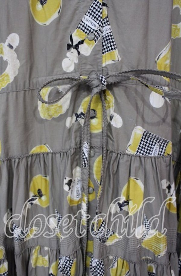 画像2: 【SALE】KANEKO ISAO / パフューム柄ワンピース【お直しあり】  ベージュ O-25-10-14-139-EL-OP-IG-ZT192 (2)