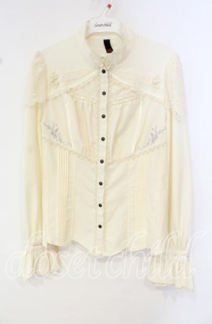画像: Ozz oneste / チャイナエンブロイダリーブラウス  アイボリー O-25-10-14-141-OO-BL-OW-OS