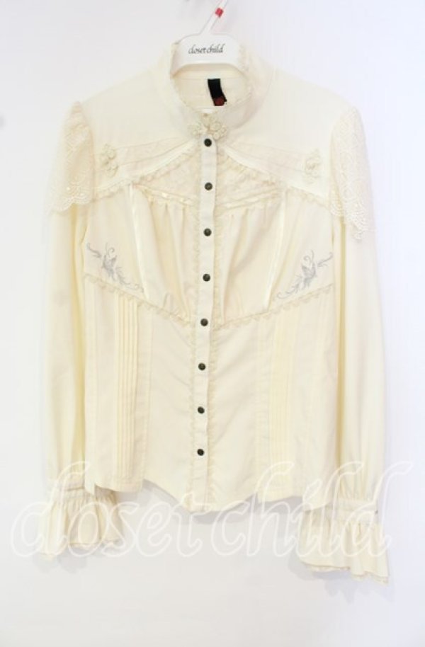 画像1: Ozz oneste / チャイナエンブロイダリーブラウス  アイボリー O-25-10-14-141-OO-BL-OW-OS (1)