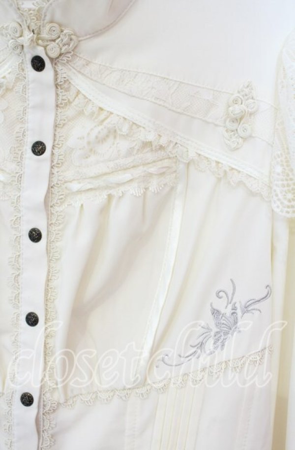 画像2: Ozz oneste / チャイナエンブロイダリーブラウス  アイボリー O-25-10-14-141-OO-BL-OW-OS (2)