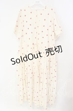 画像: KANEKO ISAO / ハート柄ワンピース【お直しあり】  アイボリー O-25-10-14-145-EL-OP-IG-OS