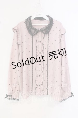 画像: DearMyLoveWhip / レース重ねハートドットフリルブラウス 5L クロ O-25-10-14-155-LO-BL-IG-OS