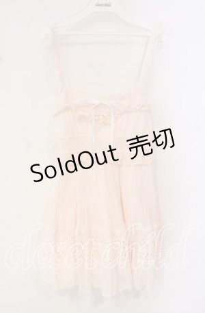 画像: LIZ LISA / カットワークレース切り替えキャミワンピース 0 ピンク O-25-10-14-156-LO-OP-OW-OS