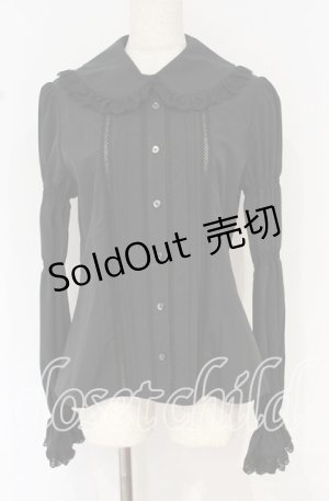 画像: Moi-meme-Moitie / シャーリングスリーブブラウス 9号 ブラック O-25-10-14-020-MO-BL-IG-OS