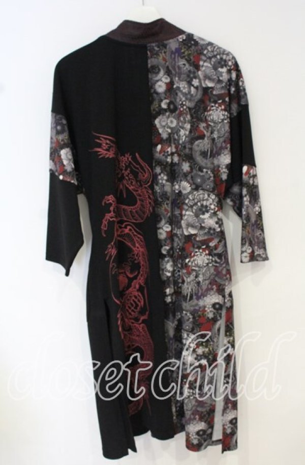 画像3: Qutie Frash / 和柄ロングカーデ  レッド×ブラック O-25-10-14-024-QU-TO-OW-ZI (3)