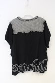 画像2: 【SALE】PINK HOUSE / ギンガム切替パフTシャツ【お直しあり】  クロ O-25-10-14-029-LO-TO-IG-ZT276 (2)