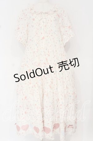 画像: PINK HOUSE / メリーローズプリントワンピース【お直しあり】  シロ×ピンク O-25-10-14-033-LO-OP-IG-OS