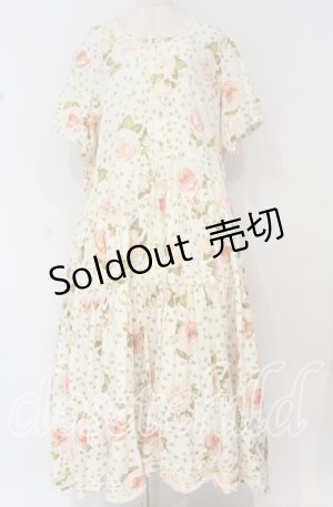 画像: KANEKO ISAO / ローズタックワンピース【お直しあり】  アイボリー O-25-10-14-034-EL-OP-IG-OS