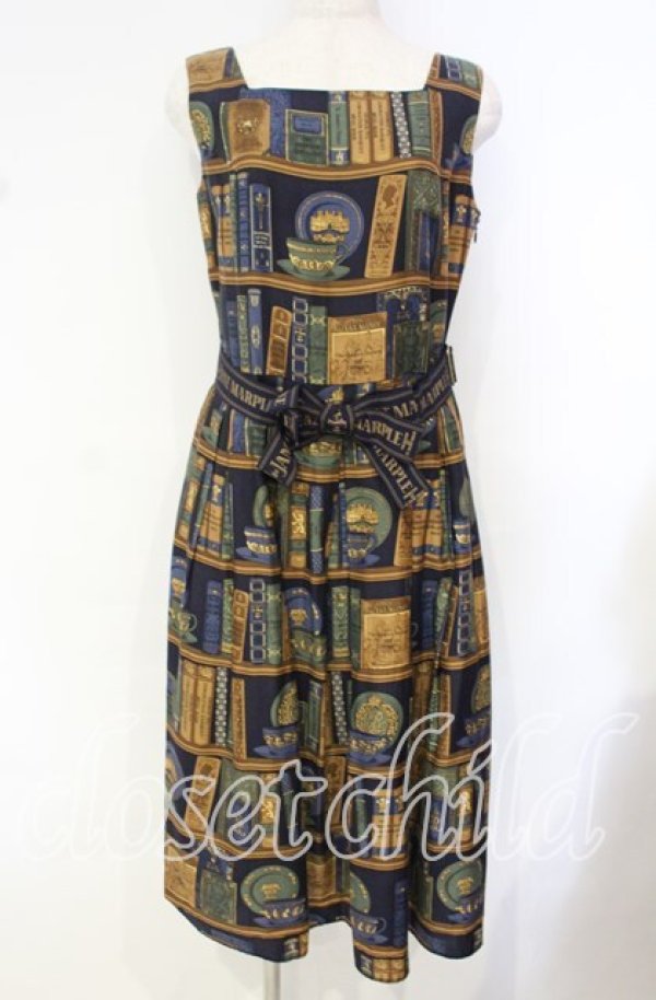 画像1: Jane Marple / Royal library スクエアドレス  ネイビー O-25-10-16-039-JM-OP-YM-OS (1)