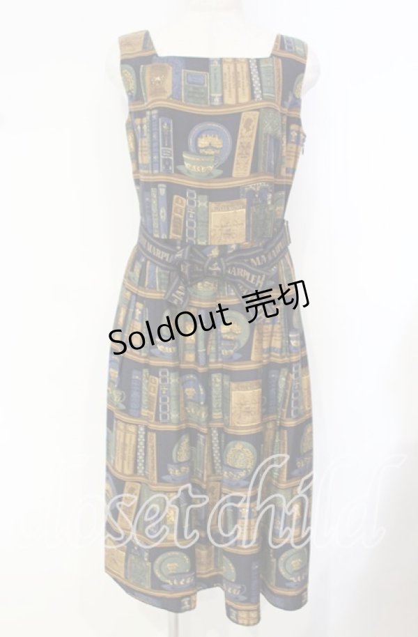 画像1: Jane Marple / Royal library スクエアドレス  ネイビー O-25-10-16-039-JM-OP-YM-OS (1)