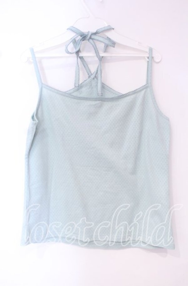 画像3: 【SALE】PINK HOUSE / フラワーモチーフホルターキャミソール L サックス O-25-10-16-058-LO-TO-IG-ZT243 (3)